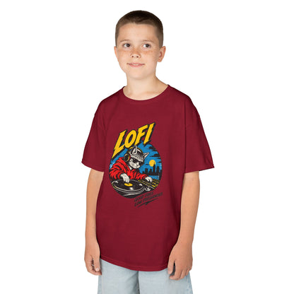 Kids T-Shirt — 'LOFI' DJ Skull Graphic Tee | Retro Night City Vibes
