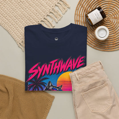 Synthwave Cat Tee — Retro 80s Sunset Driver Graphic T-Shirt