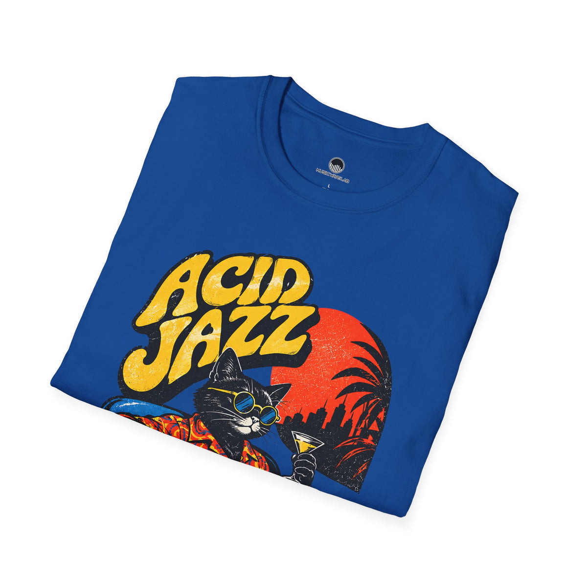 Acid Jazz T-Shirt - Retro Cat DJ Graphic Tee