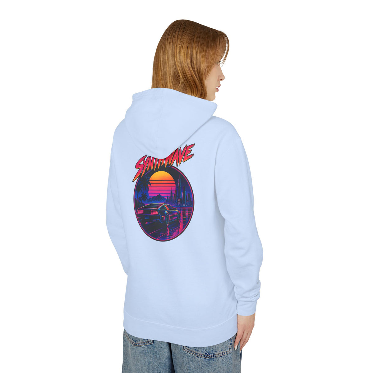 Retro Sunset Hoodie — Synthwave Vaporwave Graphic Pullover