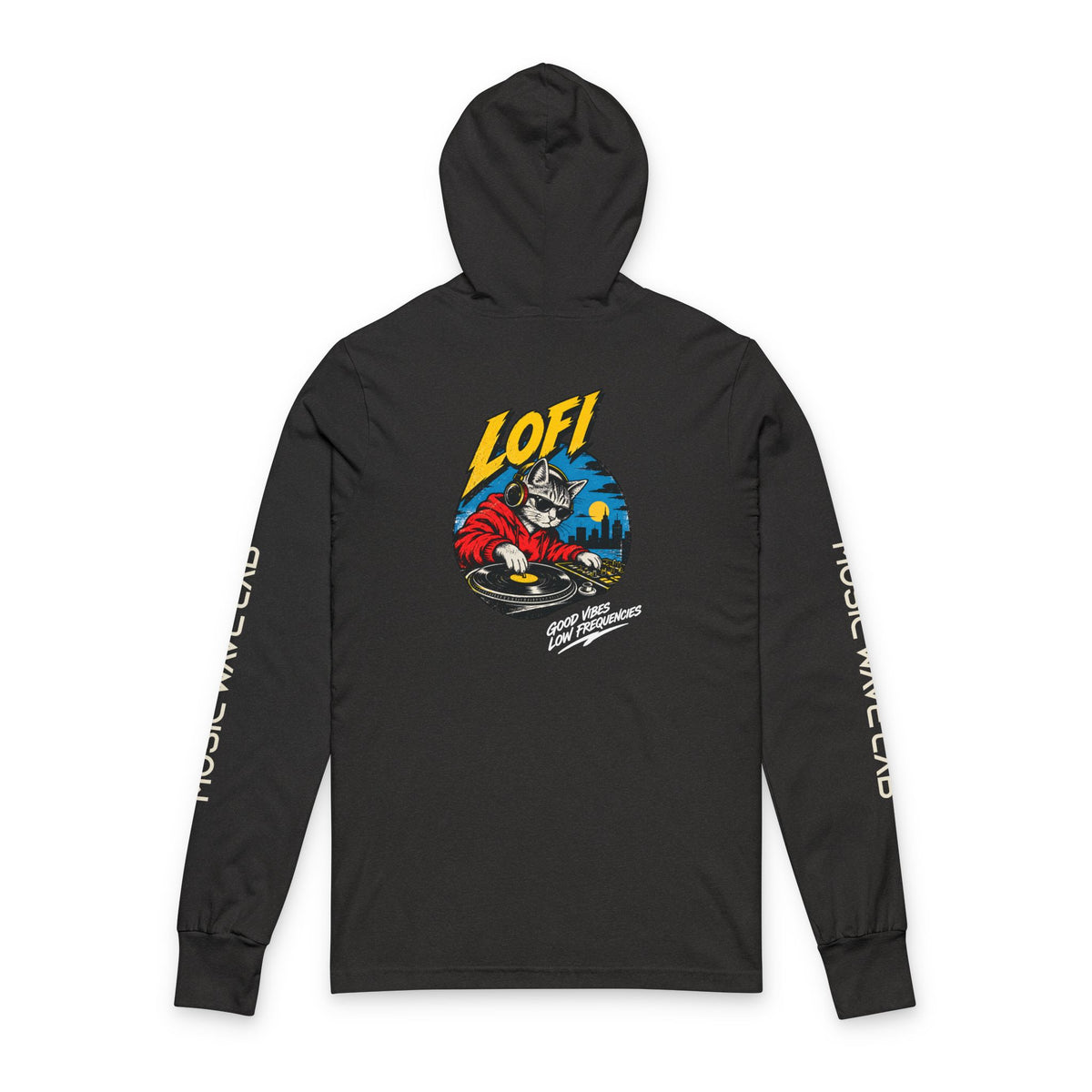 Lofi Night DJ Hooded Long Sleeve Tee