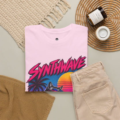 Synthwave Cat Tee — Retro 80s Sunset Driver Graphic T-Shirt